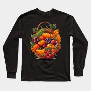 fall vegetable basket Long Sleeve T-Shirt